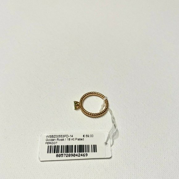 NWT Made in Italy Bronzallure Green Peridot 18k Rose Gold Plated Ring Size US 7 - Picture 7 of 7